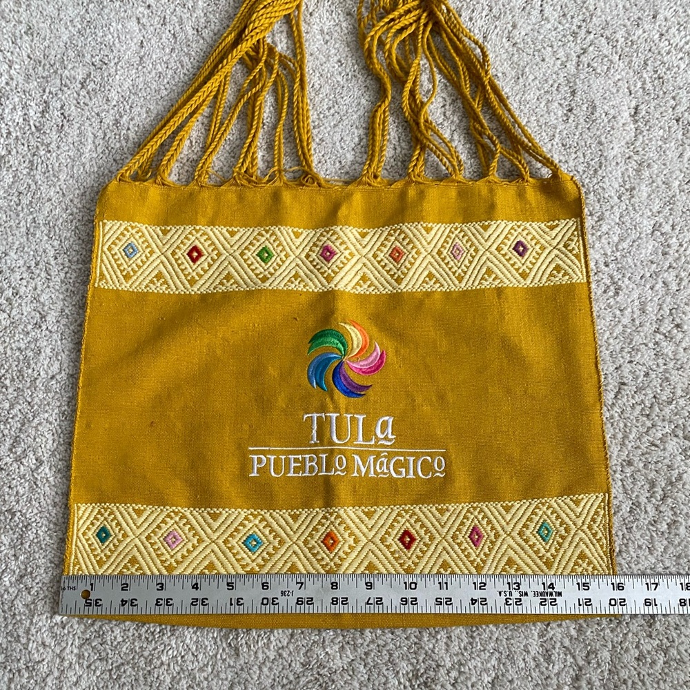 Handmade Mexican Tote Bag Woven Organic Cotton - Picture 3 of 5